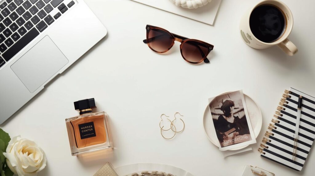 Make Image For Blog Main Page Of Affiliate Site 1200 800 Size In Which There Should Be Laptop Perfumes Sunglasses Cofee Mug Gold Earrings 1024x573
